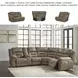 Ravenel Fossil 3 Piece Power Reclining Console LAF Sectional