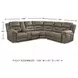Ravenel Fossil 3 Piece Power Reclining Console LAF Sectional