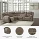 Ravenel Fossil 3 Piece Power Reclining Console RAF Sectional