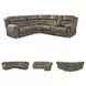Ravenel Fossil 3 Piece Power Reclining Console RAF Sectional
