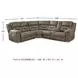 Ravenel Fossil 3 Piece Power Reclining Console RAF Sectional