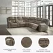 Ravenel Fossil 4 Piece Power Reclining Console LAF Sectional