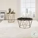 Cicatrix Black Engineered Stone and Champagne Round End Table