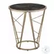 Cicatrix Black Engineered Stone and Champagne Round End Table