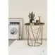 Cicatrix Black Engineered Stone and Champagne Round End Table