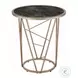 Cicatrix Black Engineered Stone and Champagne Round End Table