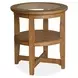 Durant Honey Brown Round Glass Top End Table