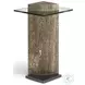 Pillar Semi Polished Grey Side Table