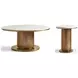 Halo Australian White Marble And Antique Satin Brass Occasional Table Set