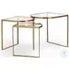 Clover Glass And Satin Brass Folding Table