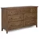 Bay Creek Toasted Nutmeg 7 Drawer Dresser with Rectangular Mirror