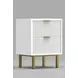 Casey White and Gold 2 Drawer Nightstand