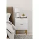 Casey White and Gold 2 Drawer Nightstand