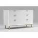 Casey White and Gold 6 Drawer Dresser