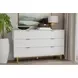 Casey White and Gold 6 Drawer Dresser