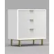Casey White and Gold 3 Drawer Accent Chest