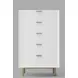 Casey White and Gold 5 Drawer Chest