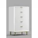 Casey White and Gold 5 Drawer Chest