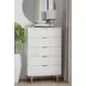 Casey White and Gold 5 Drawer Chest