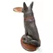 German Shepherd Metallic Brown Accent Table