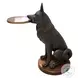 German Shepherd Metallic Brown Accent Table