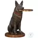 German Shepherd Metallic Brown Accent Table