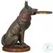 German Shepherd Metallic Brown Accent Table