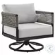 Alegria Gray Outdoor Patio Swivel Rocking Chair