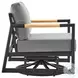 Crown Gray Outdoor Patio Swivel Glider Lounge Chair