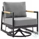 Crown Gray Outdoor Patio Swivel Glider Lounge Chair