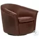 Scoop Rich Brown Leather Swivel Chair