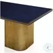 Elvira Rich Navy Blue And Antique Brass Starburst Dining Table