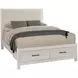 Lodge and Loft Cream Performance Fabric Queen Upholstered Storage Panel Bed