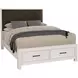 Lodge and Loft Brown Performance Fabric Queen Upholstered Storage Panel Bed
