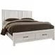 Lodge and Loft Soft White Queen Radius Storage Poster Bed