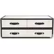 Hawkins Real Vellum And Black Leather Cocktail Trunk