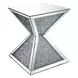 Noralie Silver and Gray Square Mirrored Top End Table