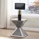 Noralie Silver and Gray Square Mirrored Top End Table