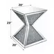 Noralie Silver and Gray Square Mirrored Top End Table