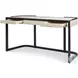 Jude Light Grey Leather And Black Walnut Desk