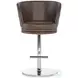 Leo Warm Grey Leather Counter Height Stool