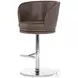 Leo Warm Grey Leather Counter Height Stool