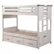 Beach Comber Weathered White and Sand Twin Bunk Bed with Trundle Unit