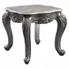 Ariadne Gray and Platinum Rectangular Marble Top End Table