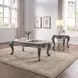 Ariadne Gray and Platinum Rectangular Marble Top End Table