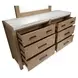 Plum Creek Sierra Brown and White 6 Drawer Marble Top Dresser
