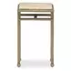 Axel Beige and Gold Square Travertine Top Drink Table