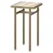 Axel Beige and Gold Square Travertine Top Drink Table