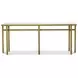 Axel Gold and Cream Rectangular Marble Top Console Table