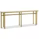 Axel Gold and Cream Rectangular Marble Top Console Table